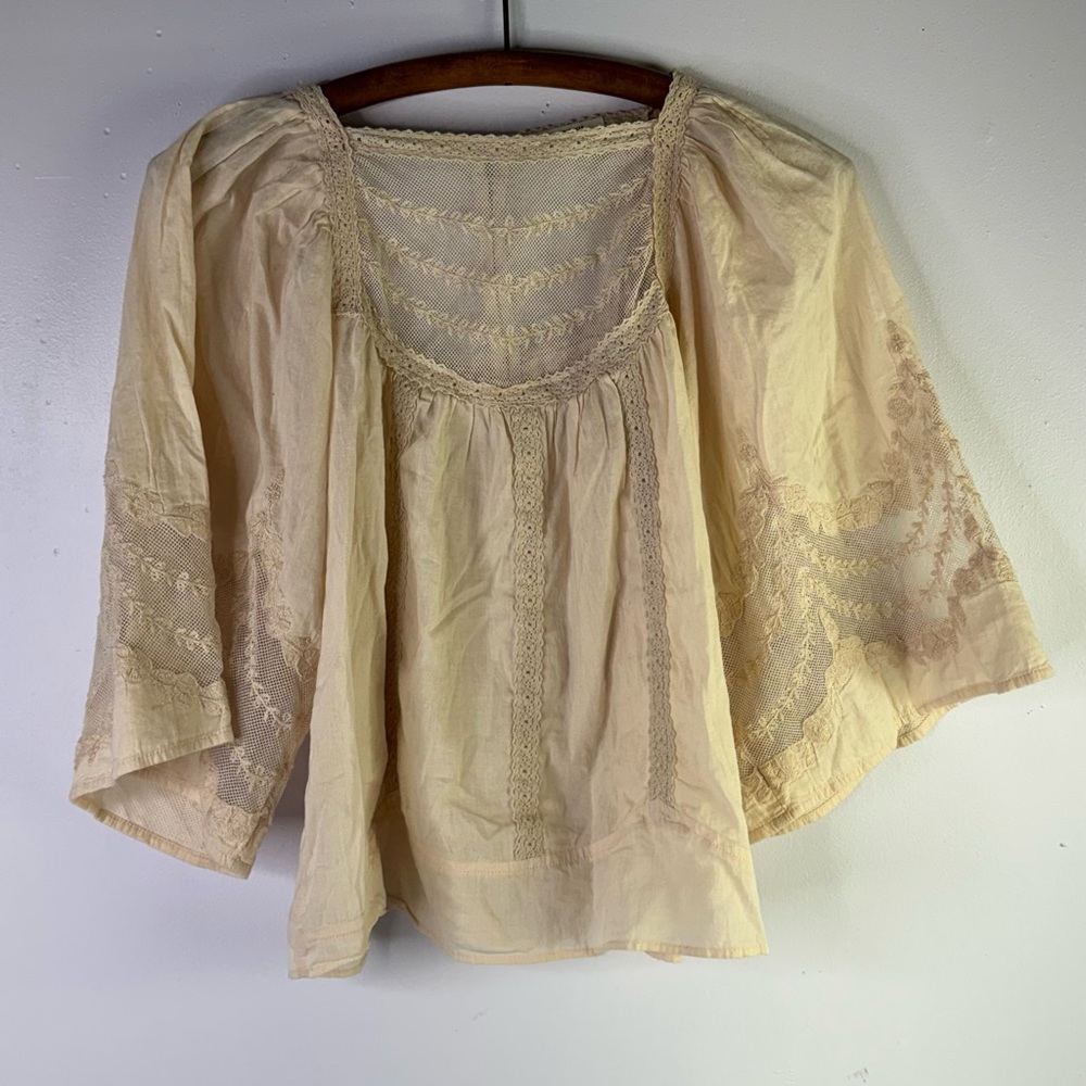 Anthropologie Valentia Peasant Blouse size 0 - Picture 3 of 8
